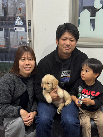 宮崎県宮崎市在住のお客様ご家族とゴールデンレトリバー