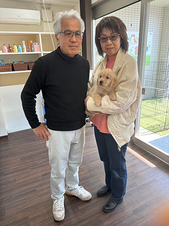 鹿児島県在住のお客様夫婦とゴールデンレトリバー